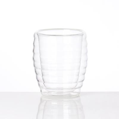 China Viable Custom Heat Resistant OEM Borosilicate Double Wall Glass Mug Tea Cup Wine Glass Mug for sale