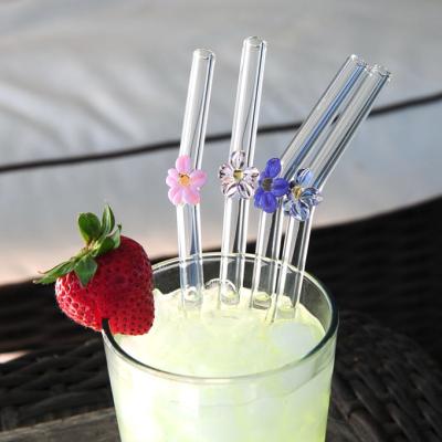 China Viable Colored Drinking Glass Straws Borosilicate Glass Drinking Straw for sale