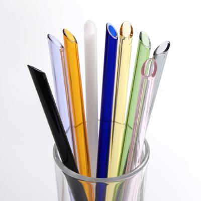 China Viable Reusable Straw Heat Proof Hot Water Glass Cup Drinking Straw With Logo for sale