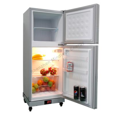 China COMPRESSOR double door good price with high quality outdoor solar panel fridge, solar fridge for caming for sale