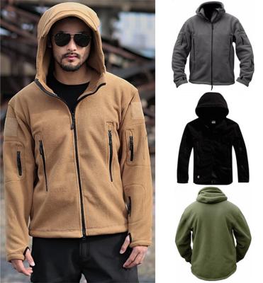 China QUICK DRY Trendy Stylish Men's Winter Outdoor Warm Fleece Coats Men's Cold Protection Jacket Solid Color Men's Hooded Jacket for sale