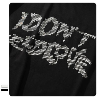 China Custom Men's Crew Neck Street Style Anti-Wrinkle Solid Color Anti-Wrinkle Men's T-shirt Loose Drop Shoulder Tees Printed Rhinestone Graphics for sale