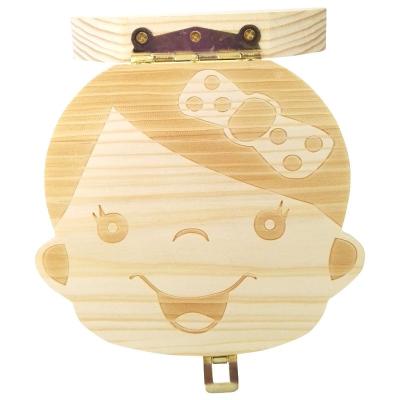 China Japandi High Quality Cute Boy and Girl Gifts Milk Teeth Wooden Storage Box for sale