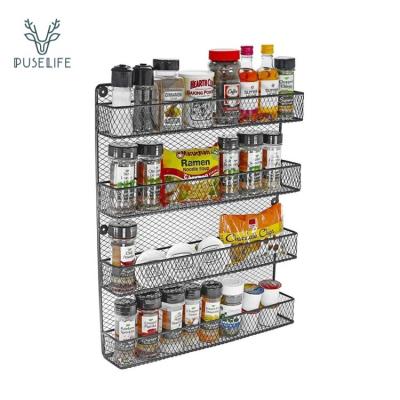 China Decorative Wall Mounted Spice Rack Spice Rack Kitchen 4 Tiers Ins Storage Organizer Universal Eco-Friendly for sale