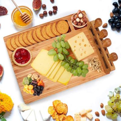 China Warming Present 2021 Large Charcuterie Board Set/19pcs Cheese Board and Knife and Tray Set Wedding or Viable Gift House for sale