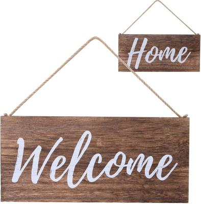 China Rustic Style Hot Sale Home Decor Wooden Welcome Sign For Door Front for sale