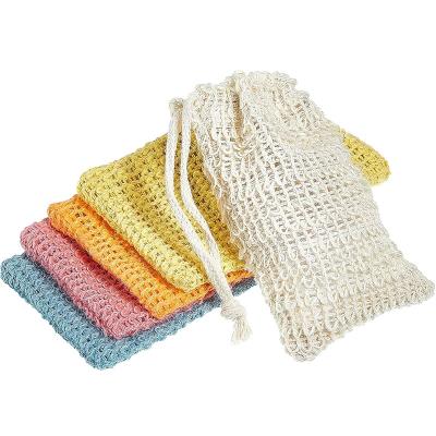 China All Color Organic Natural Drawstring Mesh Sisal Soap Saver Bag From Siicoo for sale