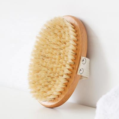 China EXFOLIATING Excellent Material Customized Wooden Exfoliating Dry Brushing Wooden Body Scrub Brush for sale