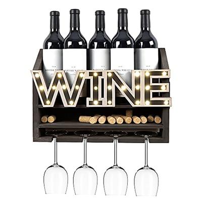 China Transitional Wooden Wall Mounted Bottle Rack Wine Glass Rack for sale