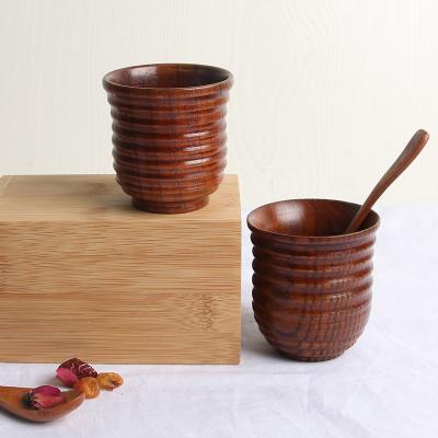 China Factory Direct Sales Coffee Tea Cup 100% Jujube Wooden Cup Eco-Friendly Natural Cheap Wooden Disposable Wooden Beer Mug for sale