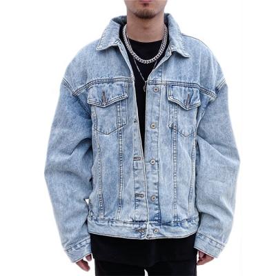 China Reversible Custom Made Lattice Denim Jackets Mens Denim Jacket Wholesale Plain Suppliers for sale