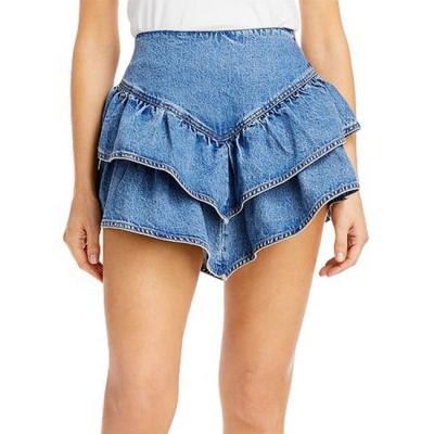 China Billions Denim Breathable Ruffle Custom Skirt Mini Denim Skirts For Women Ladies for sale