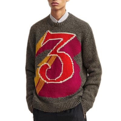 China Anti-wrinkle BILLIONS jacquard knit custom logo sweater knitting sweater men sweater for sale