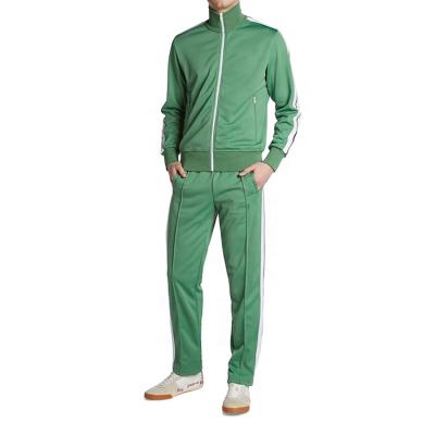 China Breathable BILLION 2pc Training Wear 80% Cotton 20% Polyester Green And White Tracksuit For Men for sale