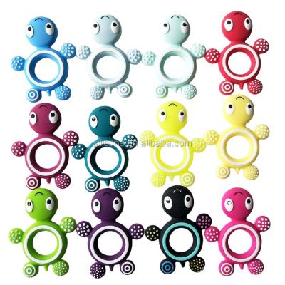 China Hot Selling Silicone Small Turtle Toy Non-Toxic Food Grade Silicone Baby Teether for sale