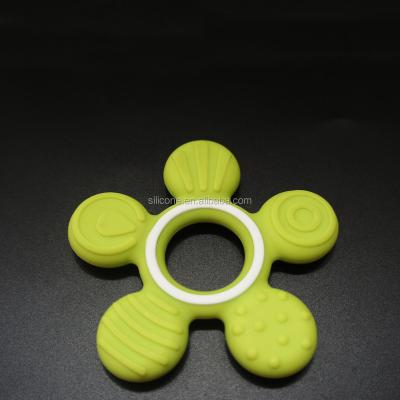 China Round Shape Baby Toy BPA Free Hot Soft Silicone Flower Round Shape Custom Teether for sale