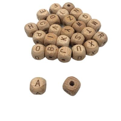 China Wooden Alphabet Spacer Letter Teether Wooden Bead for sale