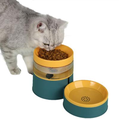 China Modern Design Multicolor Automatic Cat Bowl Non-slip High Stocked Pet Bowl Double Rounded To Protect Cervical Thorn Bowl For Cats for sale