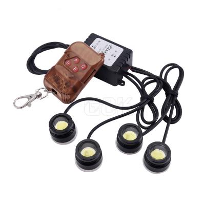 China High Performance Automotive Car DRL 4*1.5W Lighting Strobe Eagle Eye Daytime Running Flash Light With Wireless Remote for sale