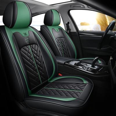 China Business / Fashion Luxury High Quality Four Season PU Leather Car Seat Cover Set Universal for sale