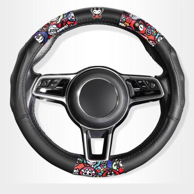 China New New Car Styling China-chic Designer Accessories Genuine Leather Steering Wheel Cover For Audi for sale