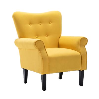 China Wind Furniture Foldable Modern Contracted Modern Fabric Sofa Living Room Fabric Leisure Yellow Chair. for sale