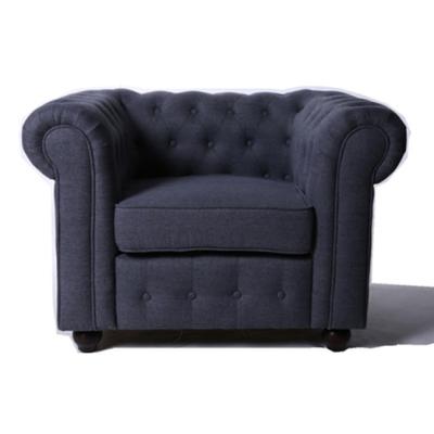 China Modern Famous Velvet Chesterfield Armchair With Gray Premium Accent Seats for sale