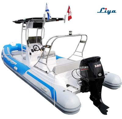 China Liya Luxury Inflatable Hull Rib Boats Rigid Fiberglass 20feet Inflatable Drift Boat For Sale for sale