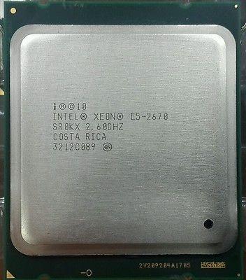 China 8 Core Intel Xeon E5 2600 2.60 GHz E5 2670 20M Cache 26 Clock multiplier for sale