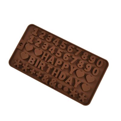 China Viable Hot Sales Happy Birthday Silicone Mold Number And Letter Silicone Mold Chocolate Molds for sale