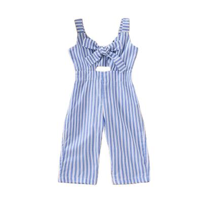 China Kid Breathable Toddler Girls Toddler Girls Sleeveless Striped Overall Jumpsuit for sale