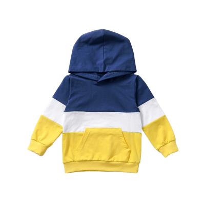 China Kids Boys Patchwork Cotton Hooded Tops Kids Pullover Breathable Hoodies for sale