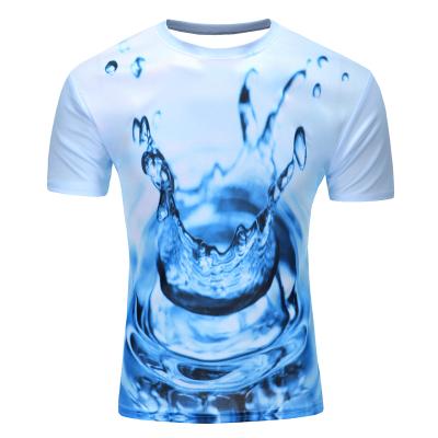 China Custom Sport Graphics Digital 3D Sublimation Printing Anti Shrink Polyester T Shirt for sale