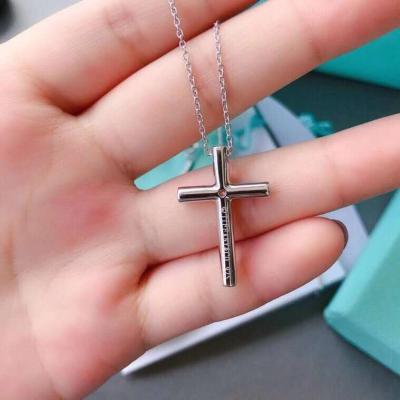 China CHRISTIAN CLASSIC Choker Necklace 2020 Jewelry CLASSIC 925 Cross Pendant Fashion Stainless Steel Large Choker Necklace Sterling Silver Necklaces for sale