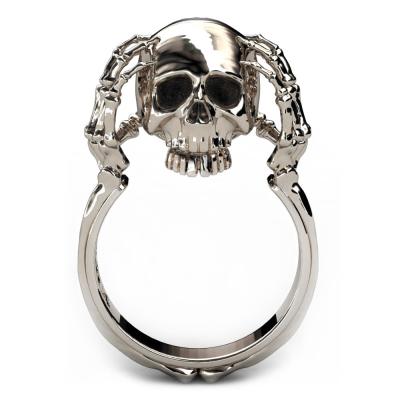 China Factory Fashion Trendy CLASSIC Hip Hop Steel Skull Titanium Steel Ring Women's DIY Charm Tungsten Punk Jewelry for sale