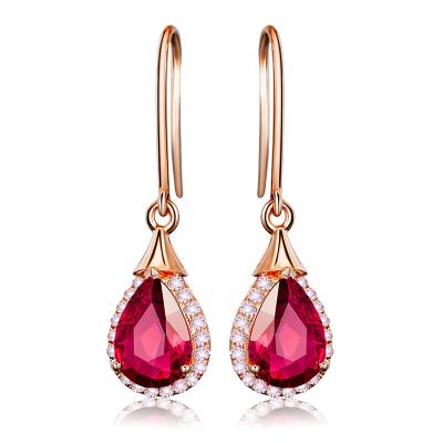 China RUBY Rose Gold Plated Platinum Water Romantic Drop Women's Fashion Earring Drop Jewelry for sale