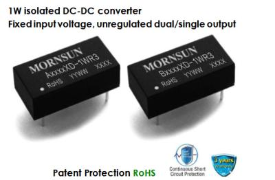 China 1.5kVDC High Efficiency DC DC Converter 1W Unregulated Isolated Dual Single Output for sale