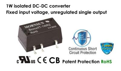 China 1W High Voltage Isolated DC DC Converter Unregulated Fixed Input Voltage Dual Single Output for sale