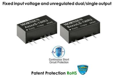 China 1W Isolated DC DC Converter Fixed Input Voltage, Unregulated Single Output for sale