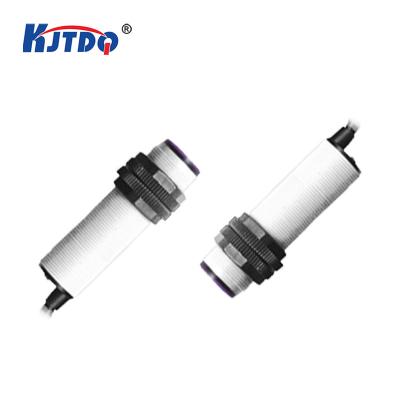 China Universal KJT FJ18 IP67 Sn 4m Cylindrical Through Beam Reflection Photoelectric Proximity Sensor for sale