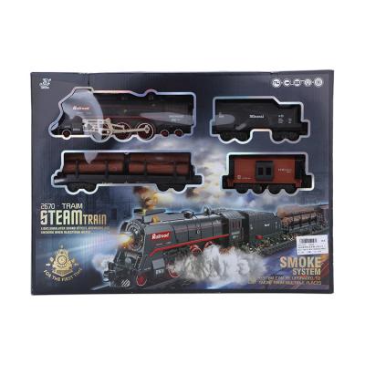 China Slot Toy Most Popular Kids Educational Toy Tracks Smoke Light Sound Train Set Toy For Children for sale