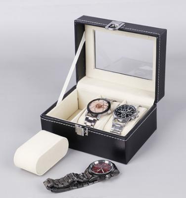 China Eco - Friendly Lock Type Nickel Fitting Genuine Leather Watch Box Unisex for sale