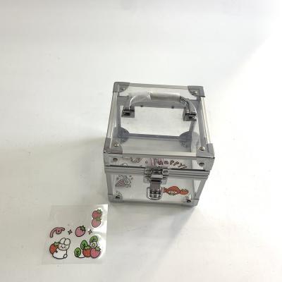 China Medium Fashion Stickers Box With Holographic Clear Acrylic Towel Makeup Case Clear Stars Train Case for sale