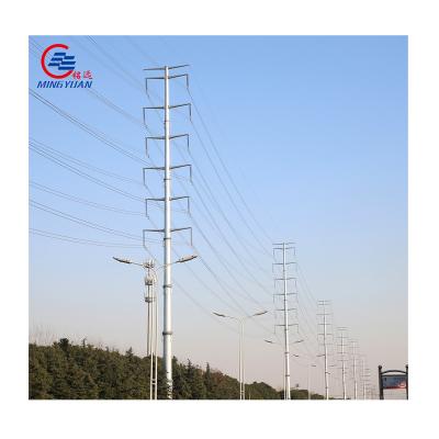 China Electric Power Pole Transmission Steel Transmission Line Galvanized Steel Angle Pole Power Transmission Tower for sale