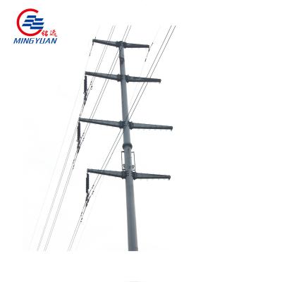 China Steel Hot Dip Galvanized Distribution Transmission Pole Steel Power Poles for sale