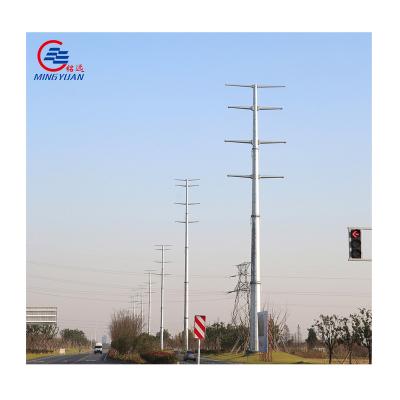 China Electric Power Transmission Transmission Line Steel Pole Power Pole For 10kv 11kv 35kv Transmission Tower for sale