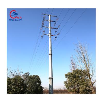 China Electric Power Transmission 110kv Transmission Line Pole Galvanized Steel Pole Electric Power Transmission Poles for sale