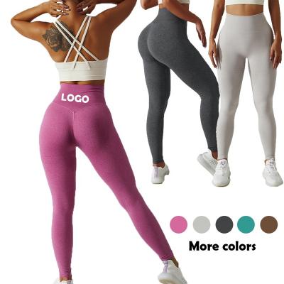 China Fashion High Waist Seamless Logo Compression Sports Breathable Custom Gaiters Stretch Pants Workout Gym Quick Dry Gaiters for sale