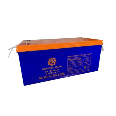 China Deep cycle solar deep cycle batteries gel 12 volt 200ah volt battery pure lead acid battery for sale