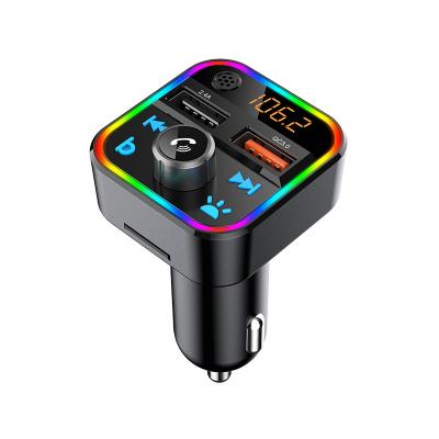 China Free Usb BT 5.0 fm transmitter car mp3 player sub team leader 18w and 2.4A QC3.0 dual lamp switch button for sale